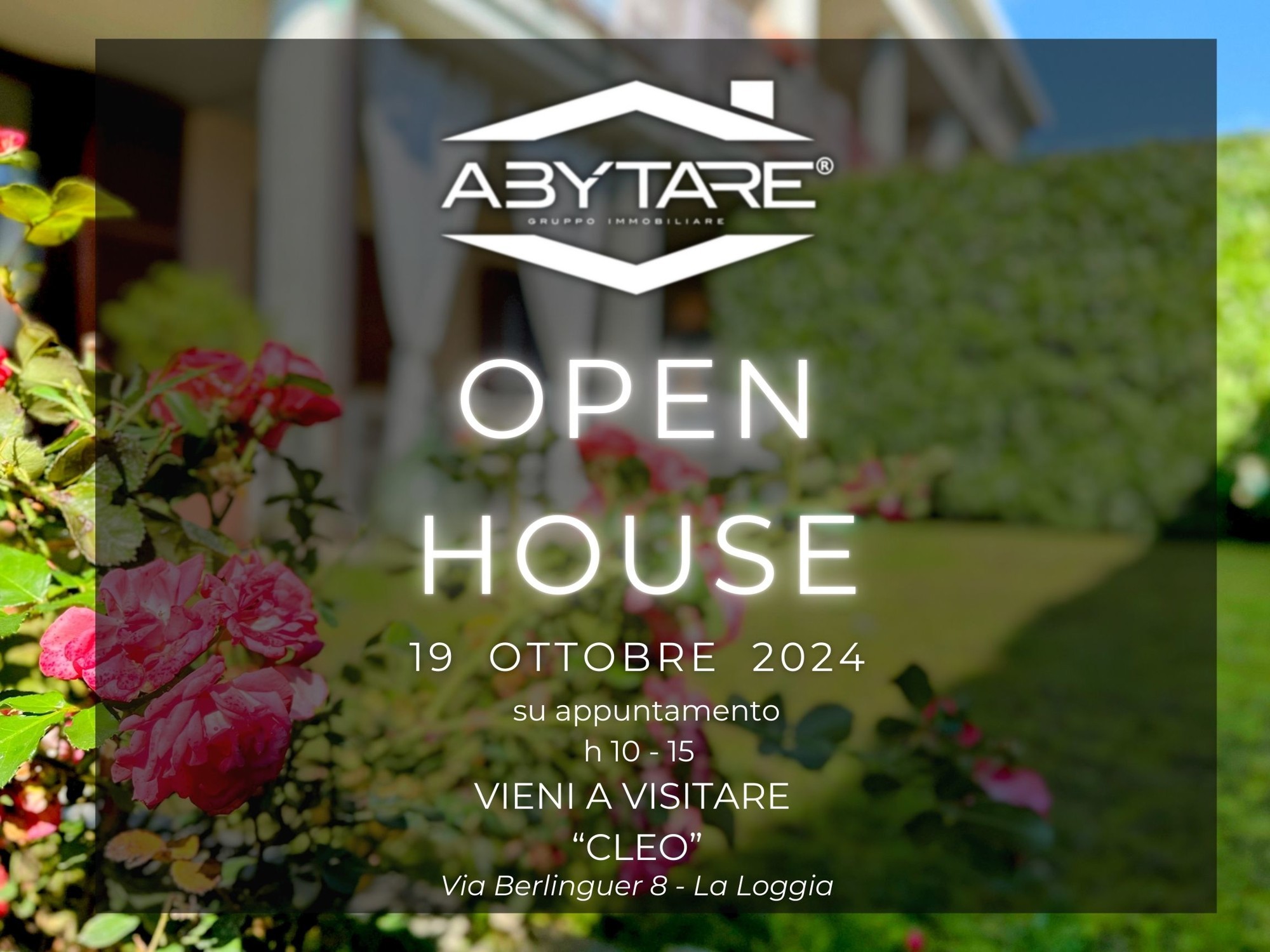 OPEN HOUSE 
SABATO 19 OTTOBRE dalle 10:00 alle 15:...