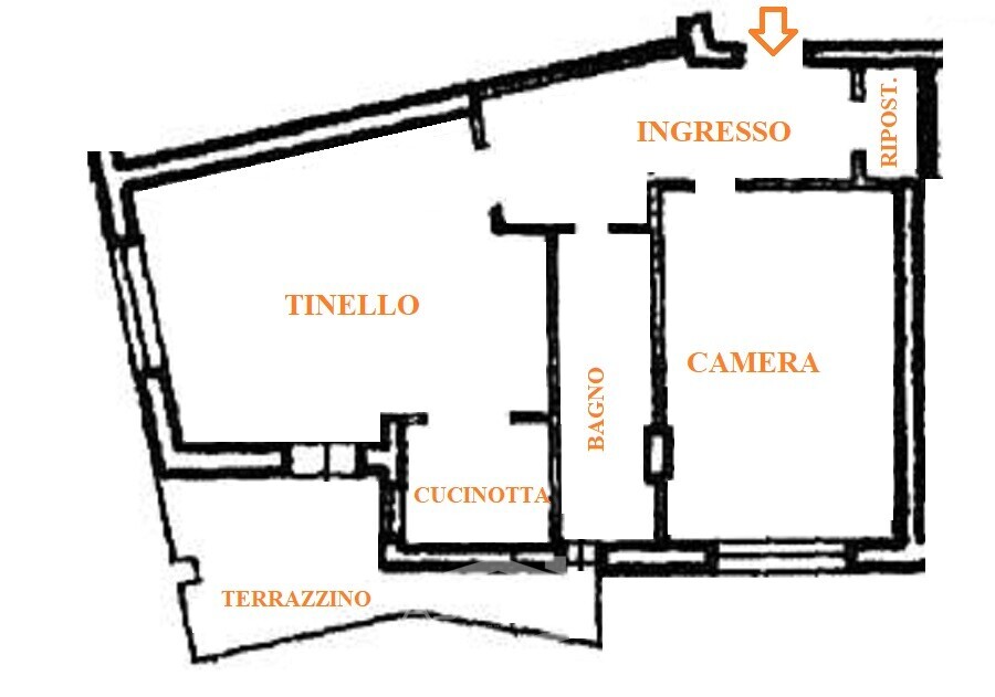 AMPIO BILOCALE . VOLENDO ARREDO INCLUSO NEL PREZZO !