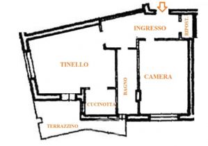 AMPIO BILOCALE . VOLENDO ARREDO INCLUSO NEL PREZZO !